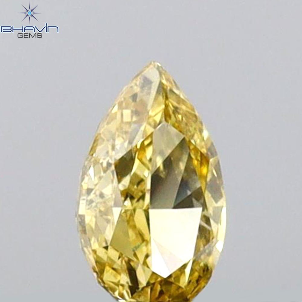 0.20 CT Pear Shape Natural Diamond Orange Yellow Color VS1 Clarity (4.75 MM)