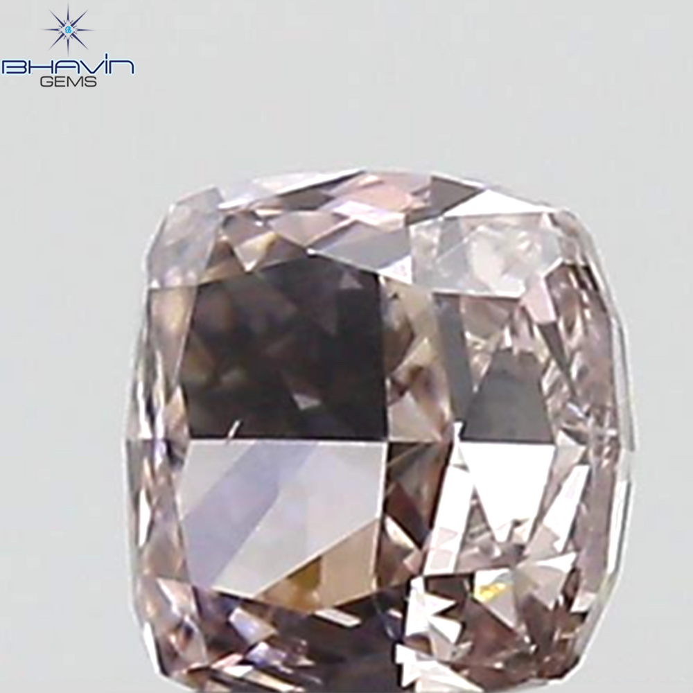 GIA Certified 0.32 CT Cushion Diamond Brownish Pink Color Natural Loose Diamond VS2 Clarity (3.83 MM)
