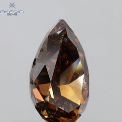 0.46 CT Pear Shape Natural Diamond Red Brown Color SI1 Clarity (6.10 MM)