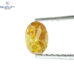 0.49 CT Oval Shape Natural Diamond Yellow Color I3 Clarity (5.57 MM)