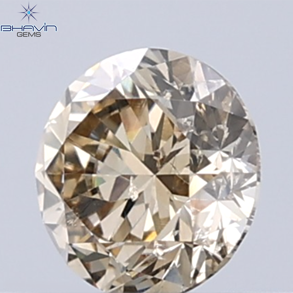 0.25 CT Natural Round Diamond Brown Color Clarity SI1 (4.02 MM)