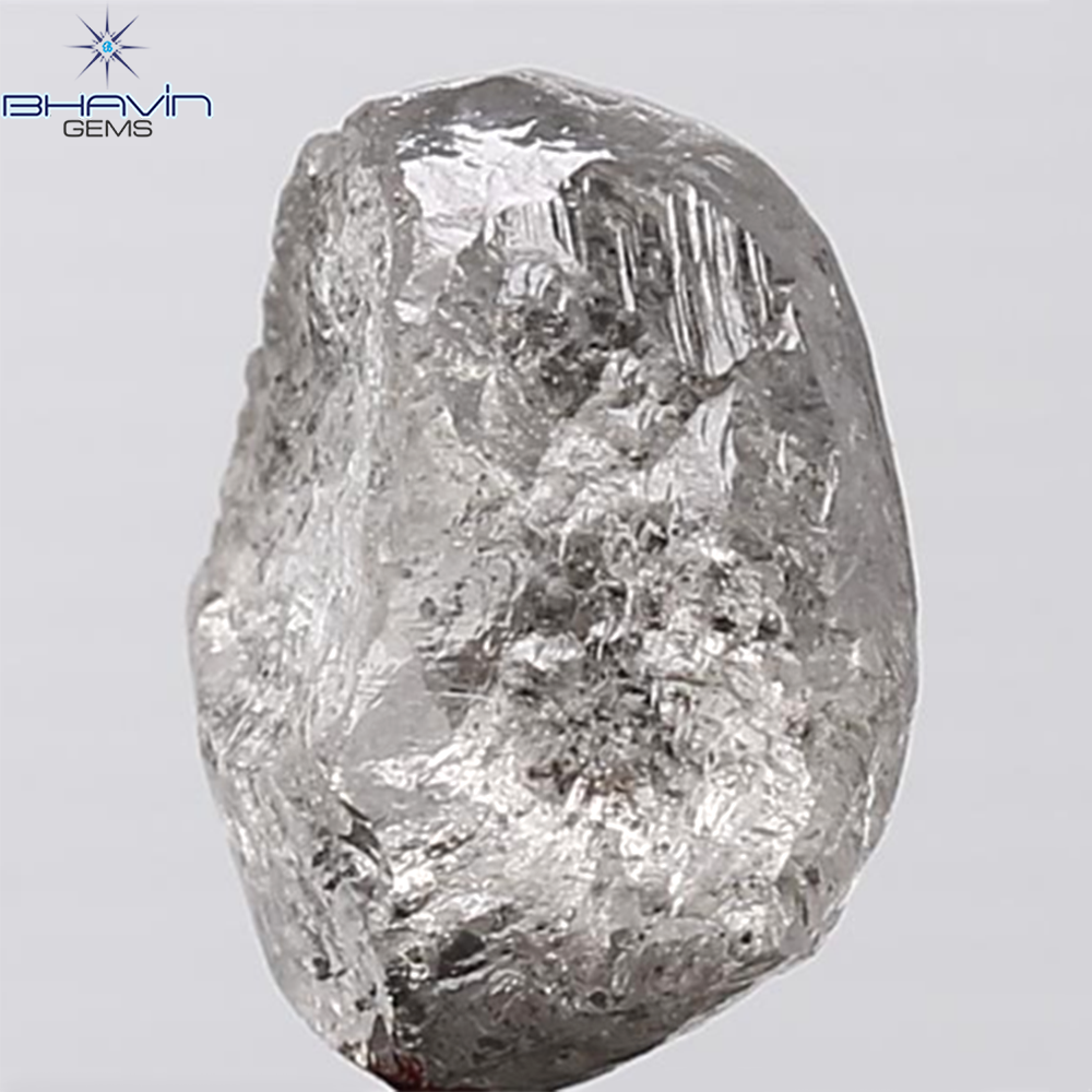 4.01 CT Rough Shape Natural Diamond Salt And Papper Color I3 Clarity (10.40 MM)