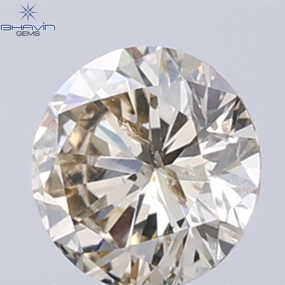 0.35 CT Natural Round Diamond Brown Color Clarity SI2 (4.56 MM)