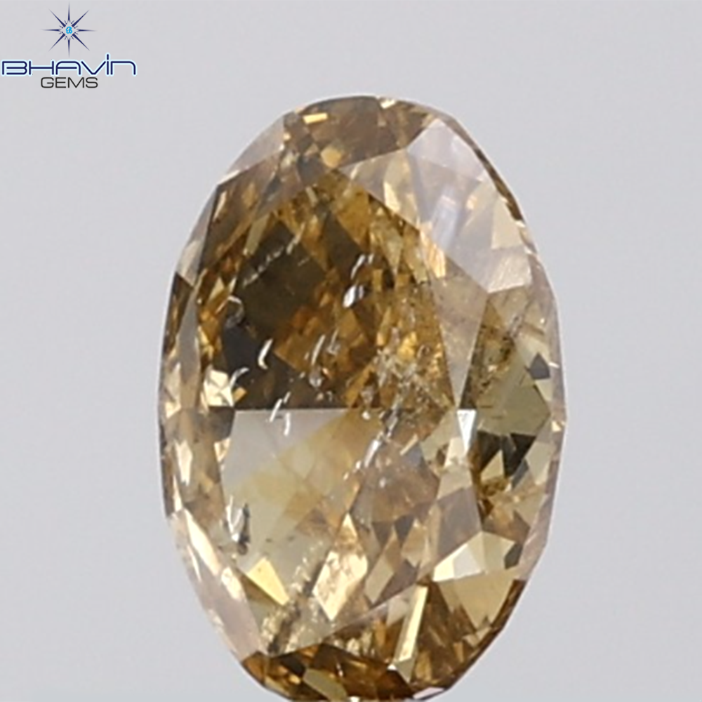 1.03 CT Oval Diamond Natural Brown Color I1 Clarity (7.41 MM)