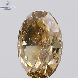 1.03 CT Oval Diamond Natural Brown Color I1 Clarity (7.41 MM)