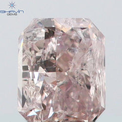0.13 CT Radiant Shape Natural Diamond Pink Color SI2 Clarity (2.98 MM)