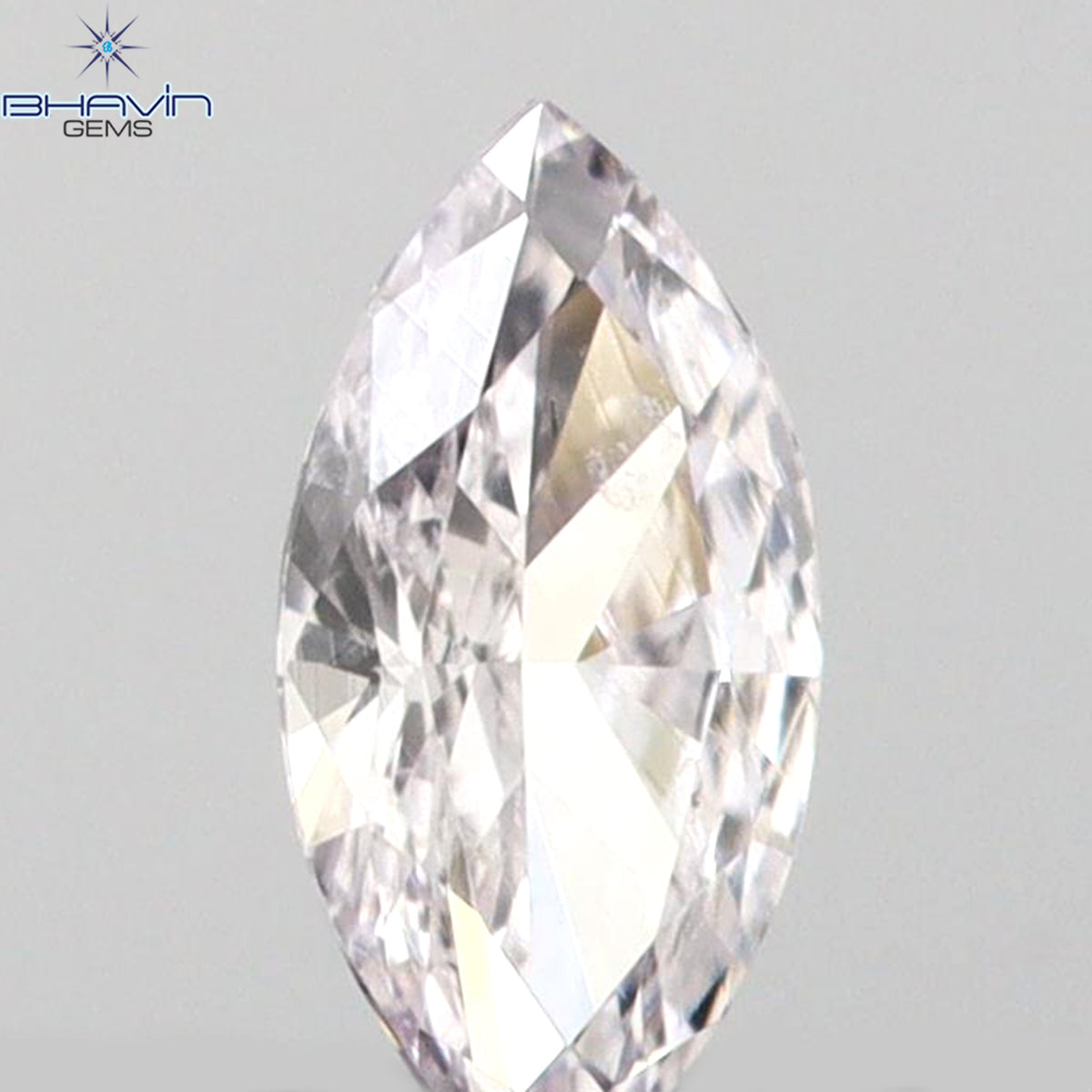 0.06 CT マーキスシェイプ 天然ルースダイヤモンド ピンクカラー SI1 クラリティ (3.98 MM)