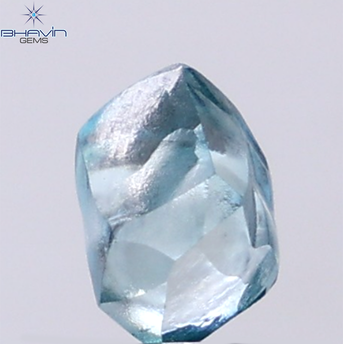 1.70 CT Natural Rough Diamond Enhanced Blue Color Clarity VS (7.18 MM)