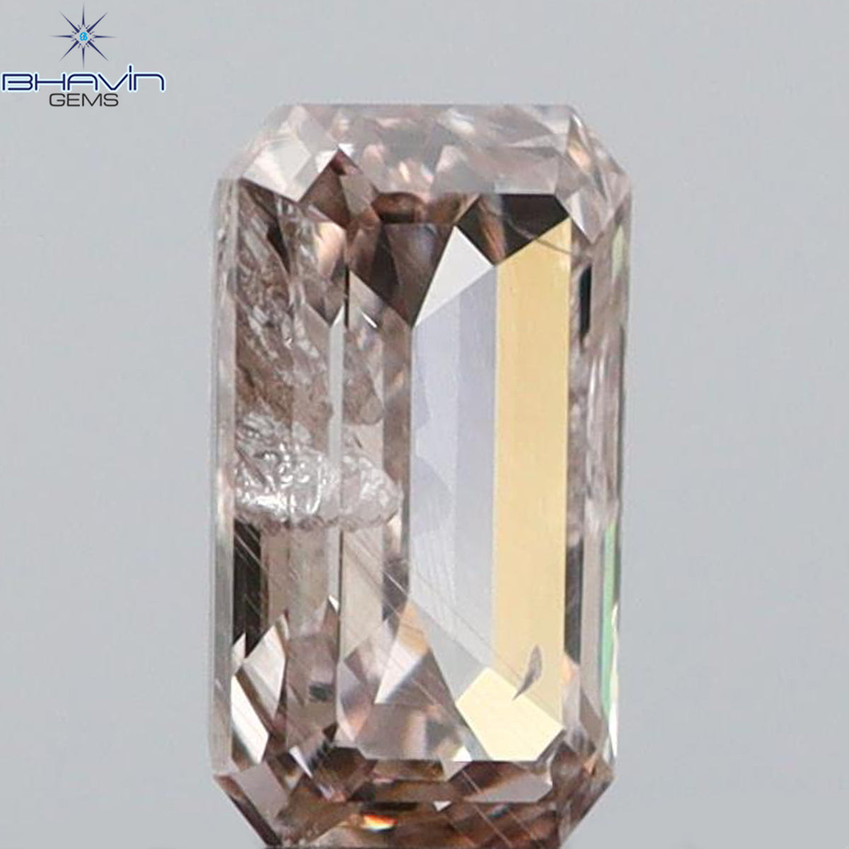 0.43 CT エメラルド シェイプ ナチュラル ダイヤモンド グレー色 SI1 クラリティ (5.22 MM)