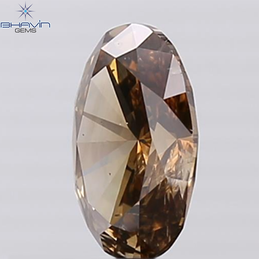 1.07 CT Oval Shape Natural Diamond Brown Color SI2 Clarity (8.17 MM)