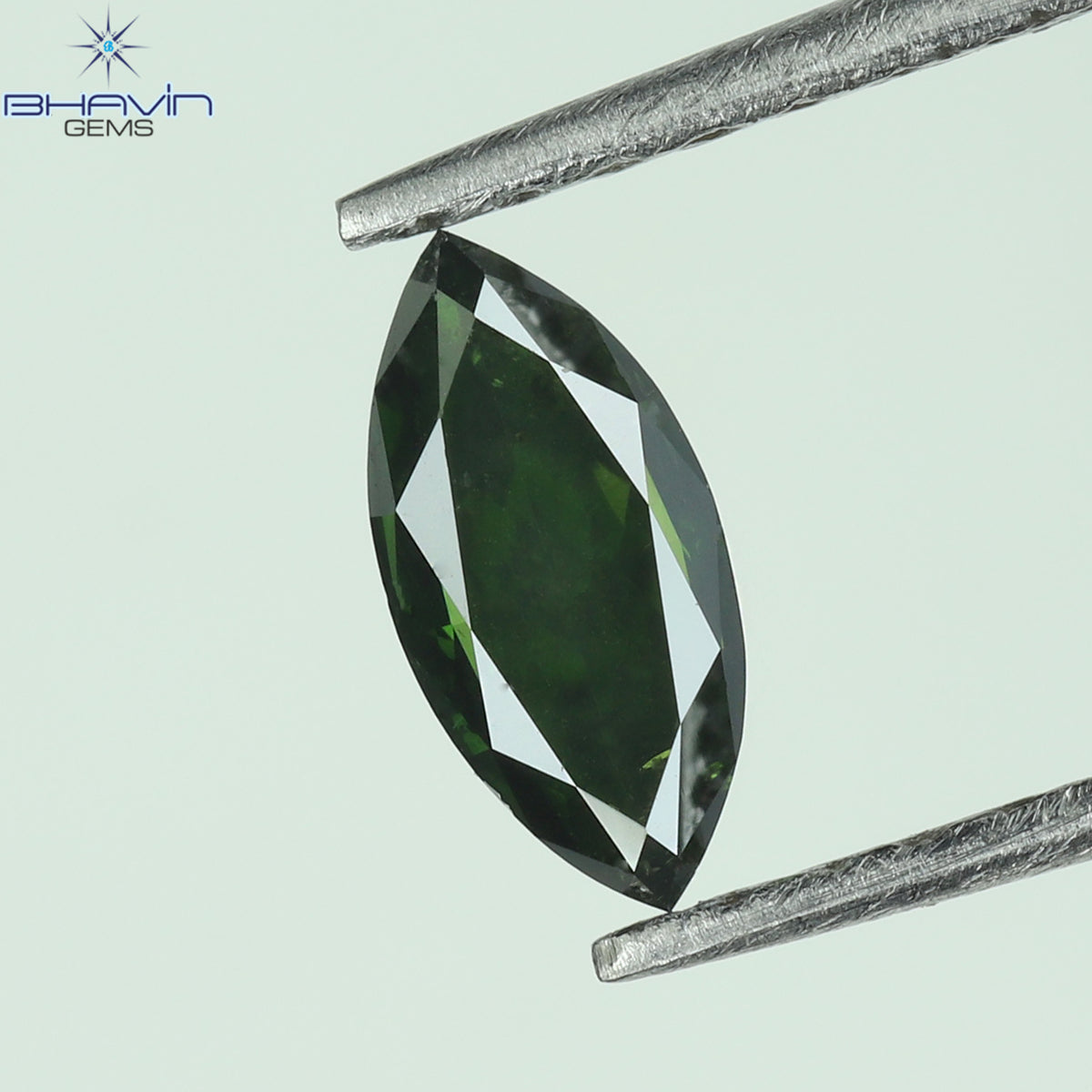 0.34 CT Natural Marquise Diamond Enhanced Green Color Clarity SI1 (6.36 MM)
