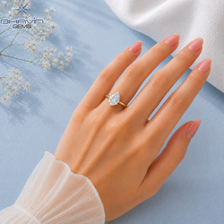 Pear Shaped Diamond Two-Tone Six-Prong Solitaire Engagement Ring
