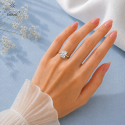 Lab Grown Radiant Diamond Two-Tone Solitaire Engagement Ring