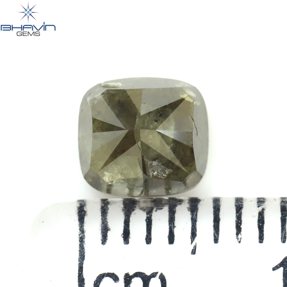 1.16 CT Cushion Diamond Natural Loose Diamond Green Color I3 Clarity (5.85 MM)
