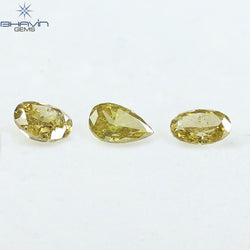 1.08 CT/3 Pcs Natural Mix Diamond Green-Yellow Color Clarity SI (5.78 MM)