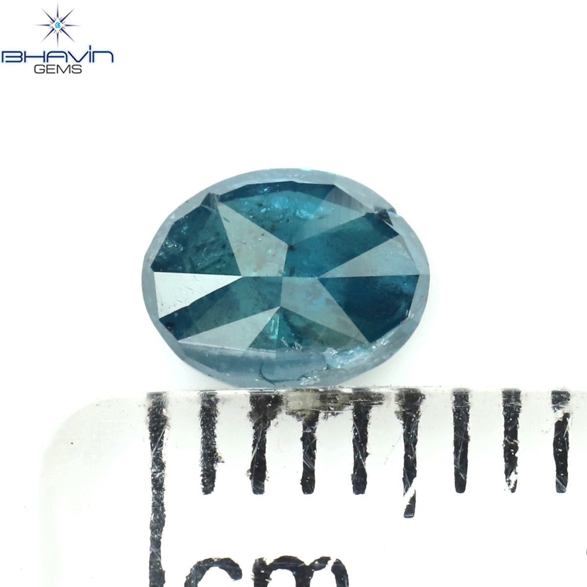 0.44 CT Natural Oval Diamond Enhanced Blue Color Clarity I3 (5.74 MM)