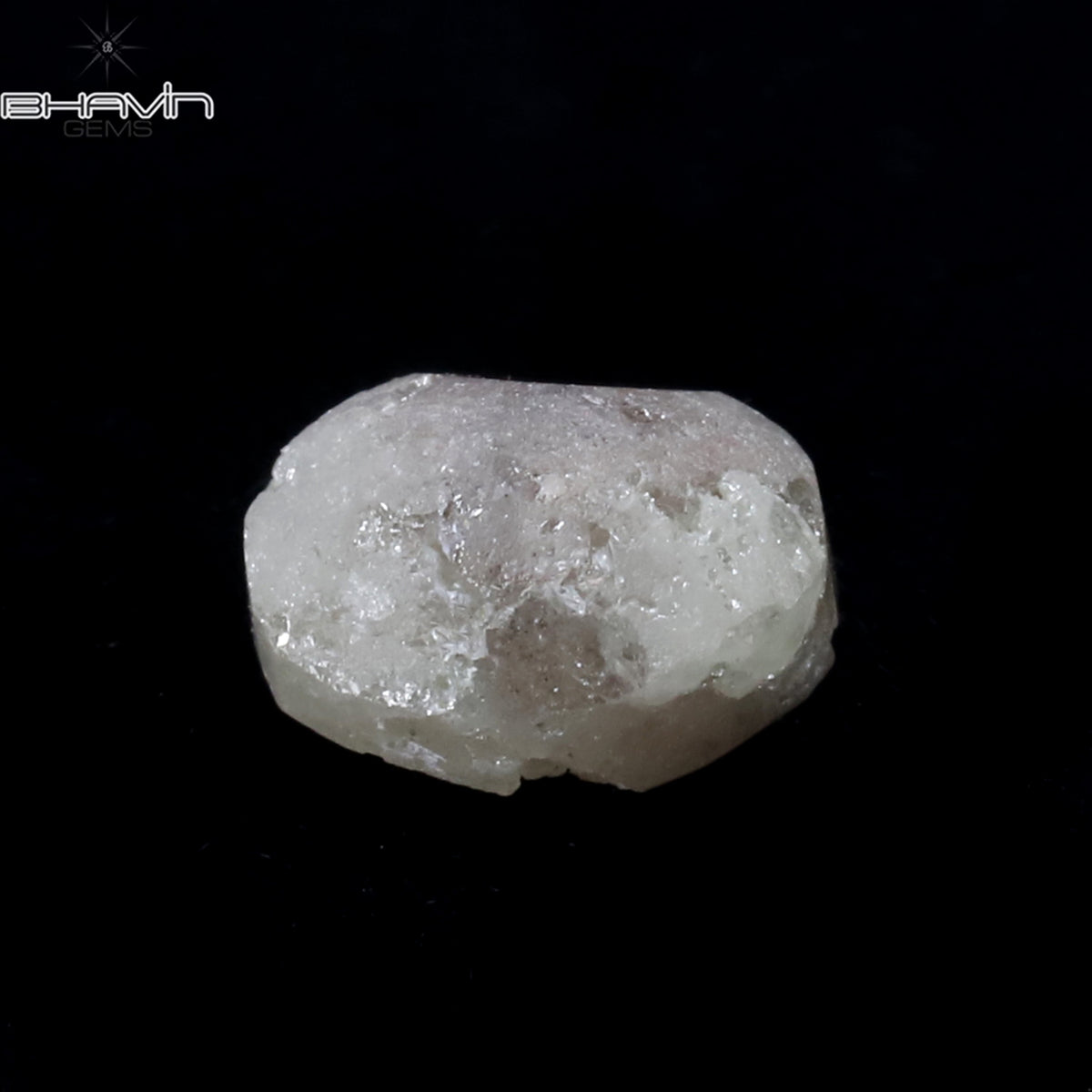 1.05 CT、ノーカット ポルキ シェイプ、天然ダイヤモンド、ブルー カラー、I3 クラリティ (5.42 MM)