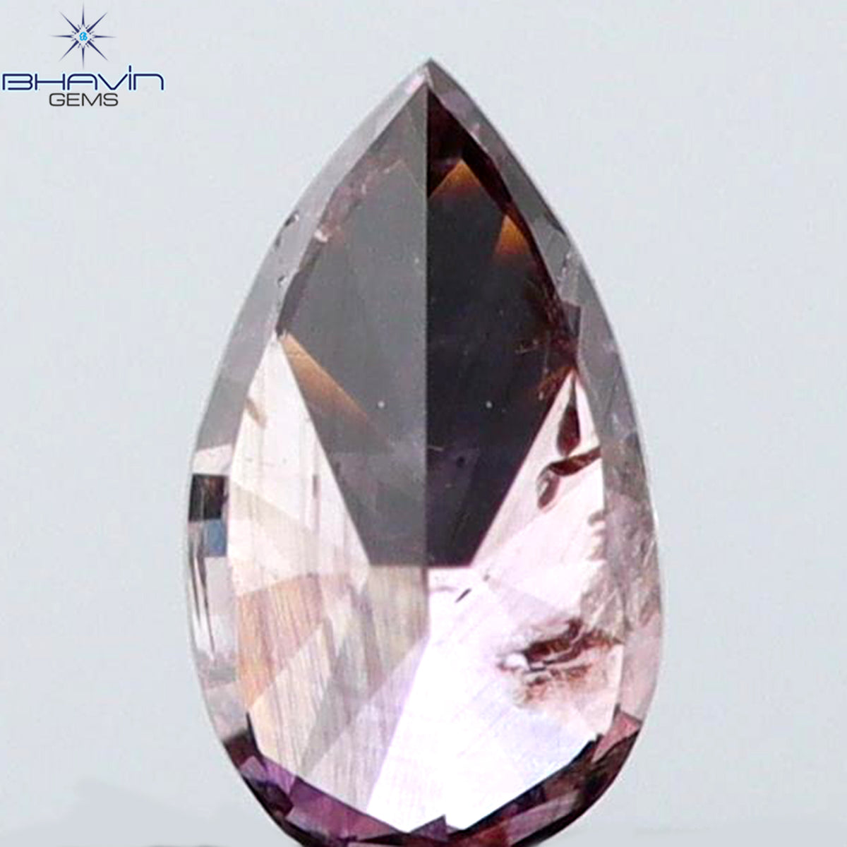 0.12 CT ペアシェイプ 天然ダイヤモンド ピンクカラー I1 クラリティ (4.13 MM)