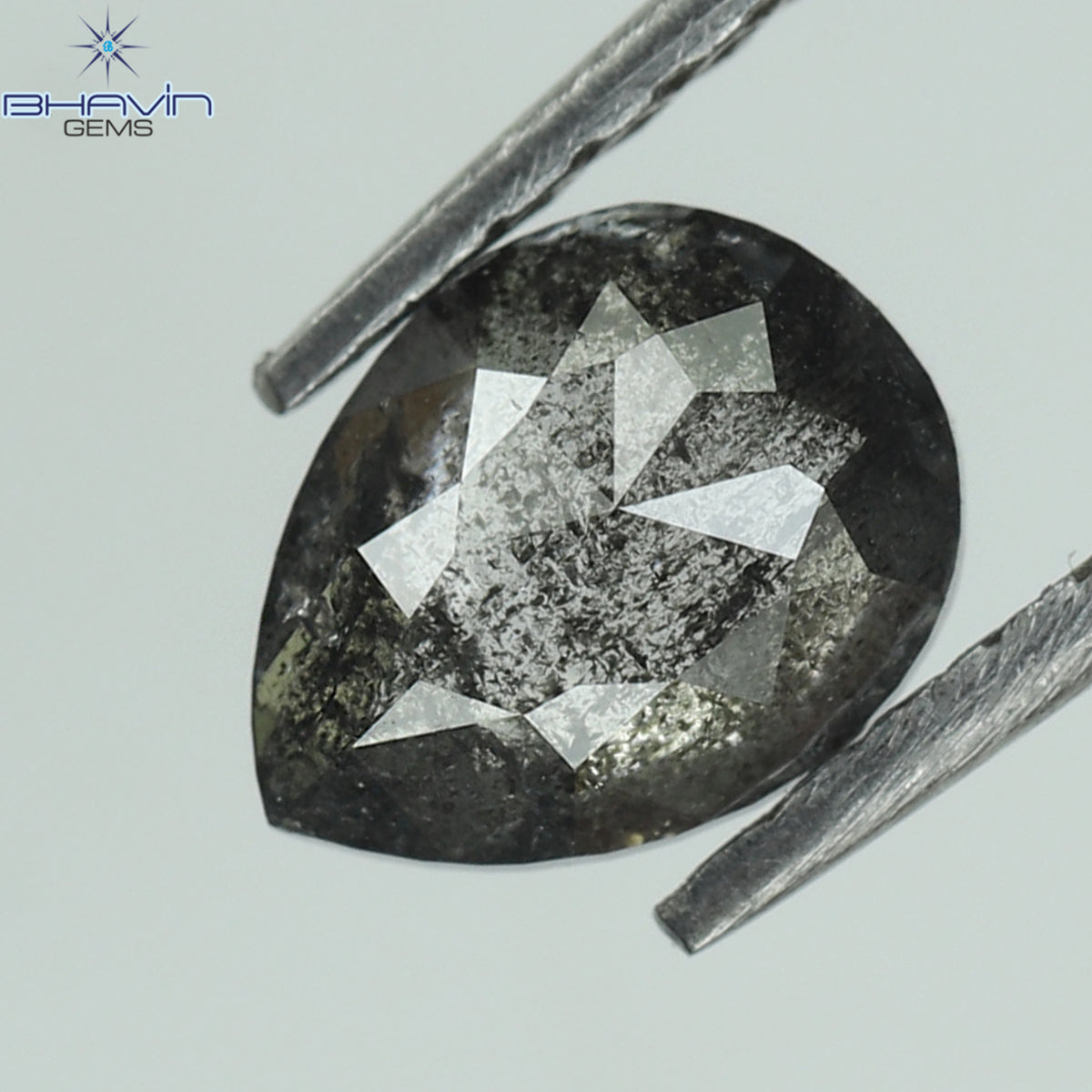 0.42 CT ペアシェイプ ナチュラル ルース ダイヤモンド ソルト アンド ペッパー カラー I3 クラリティ (5.62 MM)