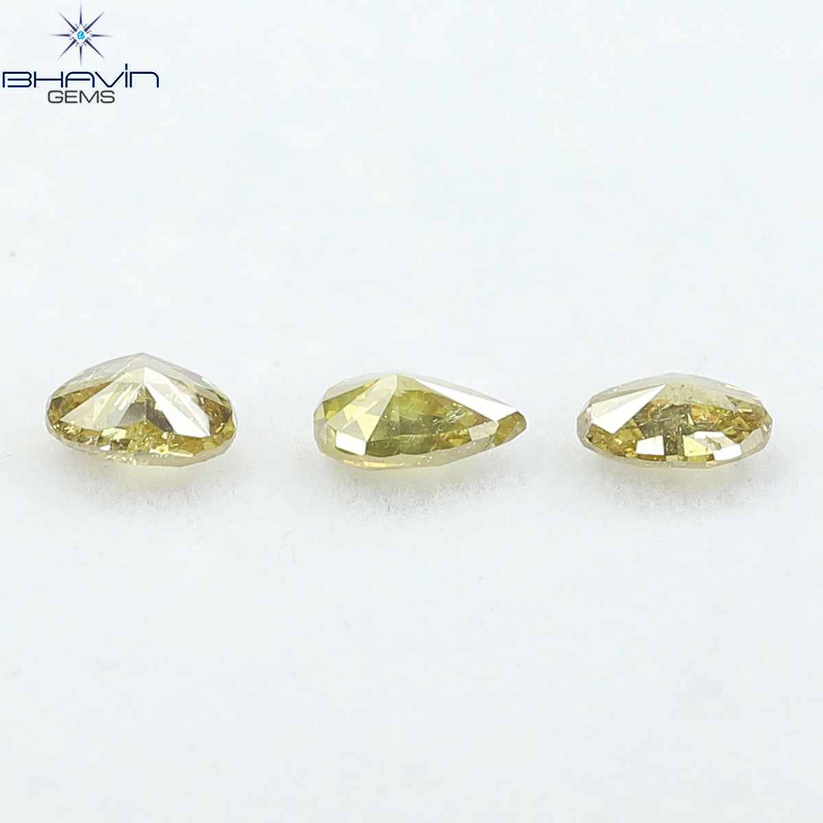 1.08 CT/3 Pcs Natural Mix Diamond Green-Yellow Color Clarity SI (5.78 MM)