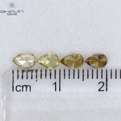 0.99 CT/4 Pcs Pear Shape Natural Diamond Mix Color SI1 Clarity (5.20 MM)