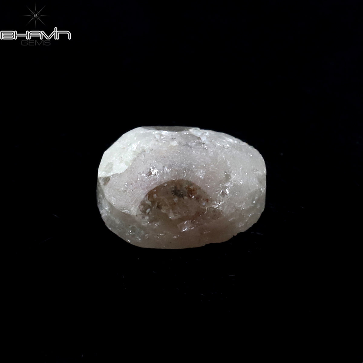 1.05 CT、ノーカット ポルキ シェイプ、天然ダイヤモンド、ブルー カラー、I3 クラリティ (5.42 MM)