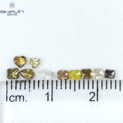 0.87 CT/10 Pcs Mix Shape Natural Diamond Mix Color I2 Clarity (4.45 MM)