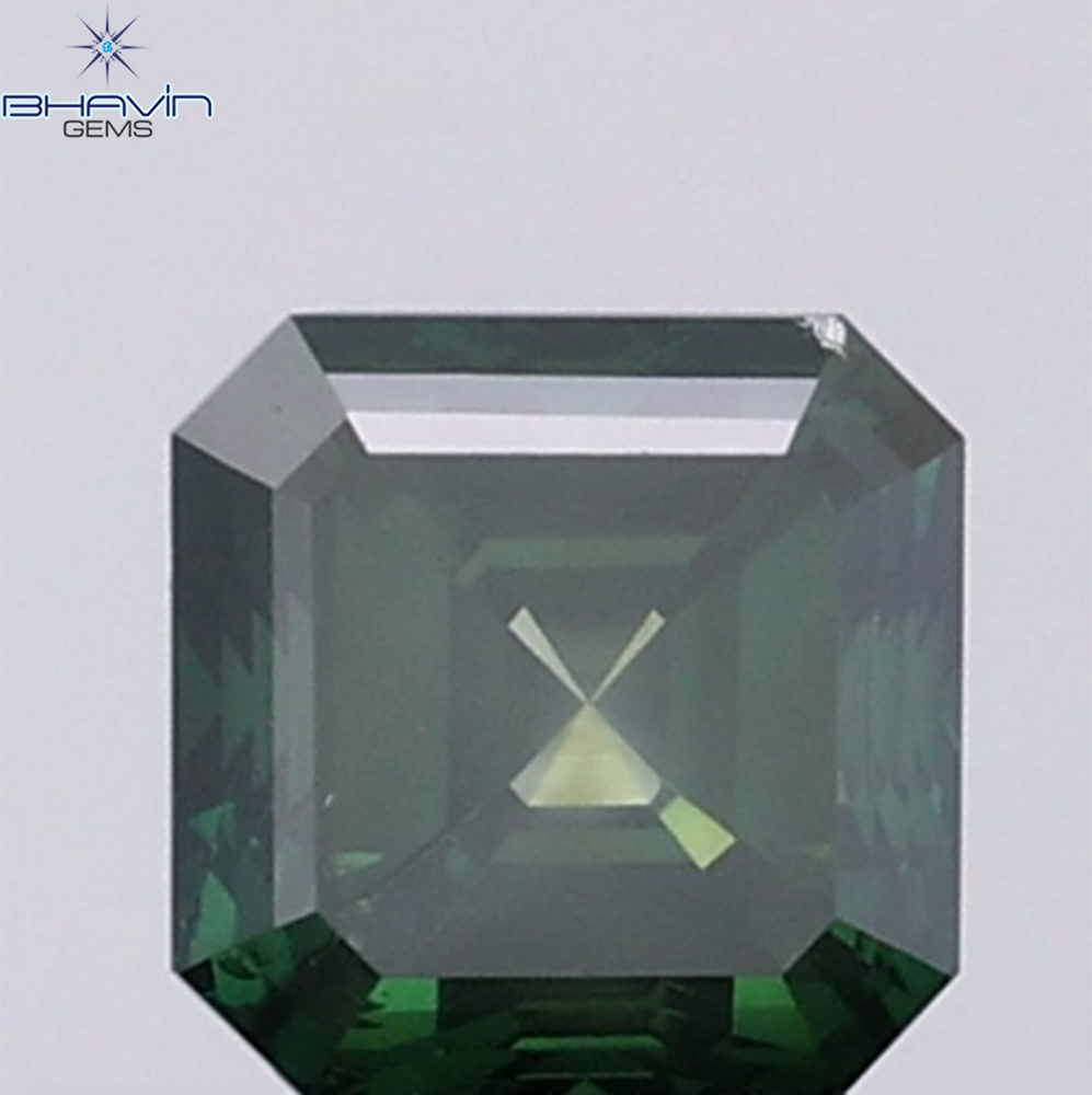 1.00 CT Natural Emerald Diamond Enhanced Bluish Green Color Clarity SI (5.34 MM)