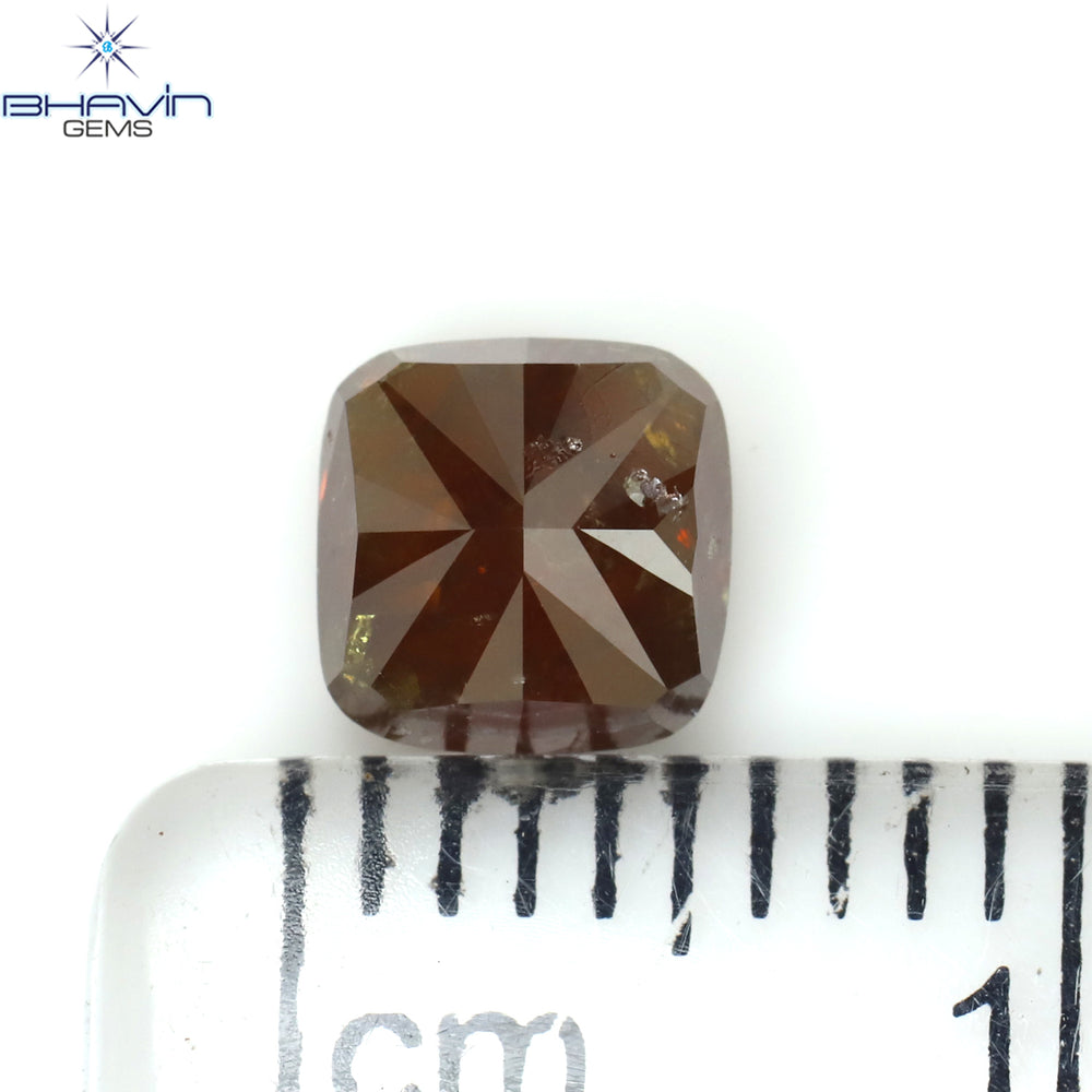 0.90 CT クッション ダイヤモンド ナチュラル ルース ダイヤモンド イエロー カラー I3 クラリティ (5.38 MM)