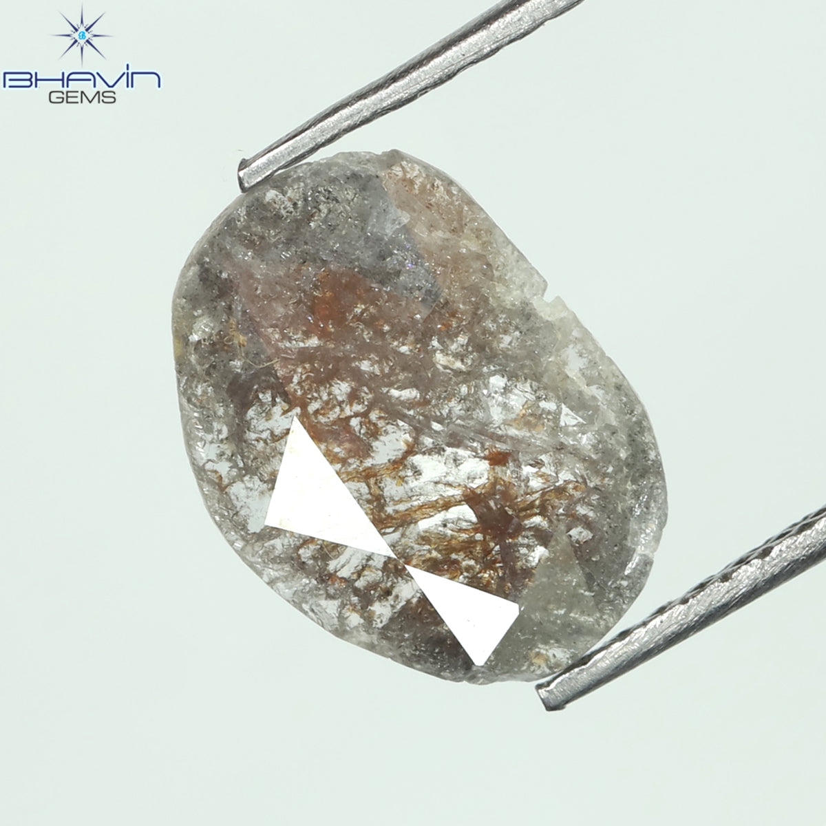 0.45 CT スライス シェイプ 天然ダイヤモンド ソルト アンド ペッパー カラー I3 クラリティ (0.45 MM)