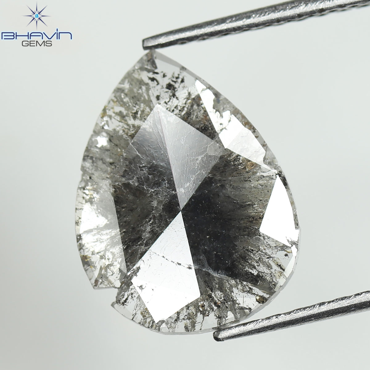 1.75 CT/5 ピース スライス形状 天然ダイヤモンド ソルト アンド ペッパー カラー I3 クラリティ (10.45 MM)