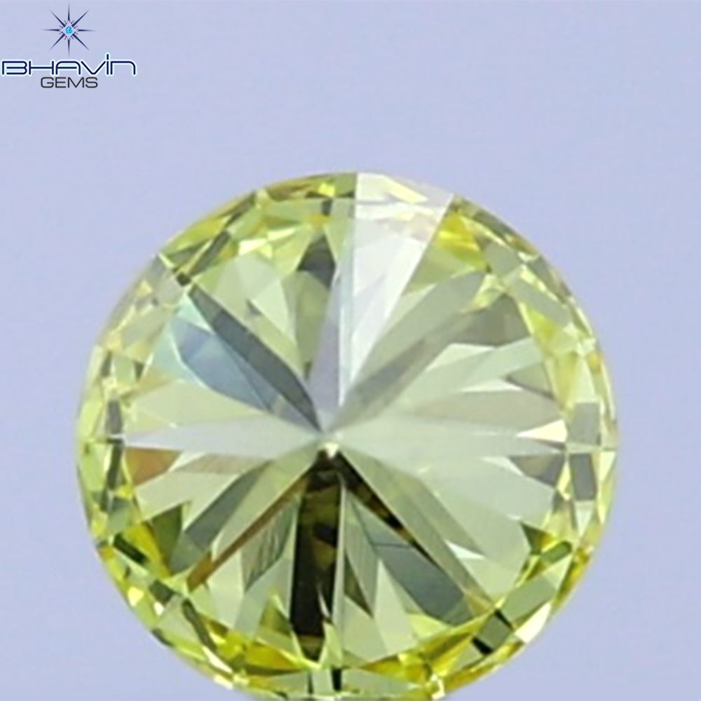 0.12 CT Natural Round Diamond Vivid Yellow Color Clarity VVS1 (3.25 MM)