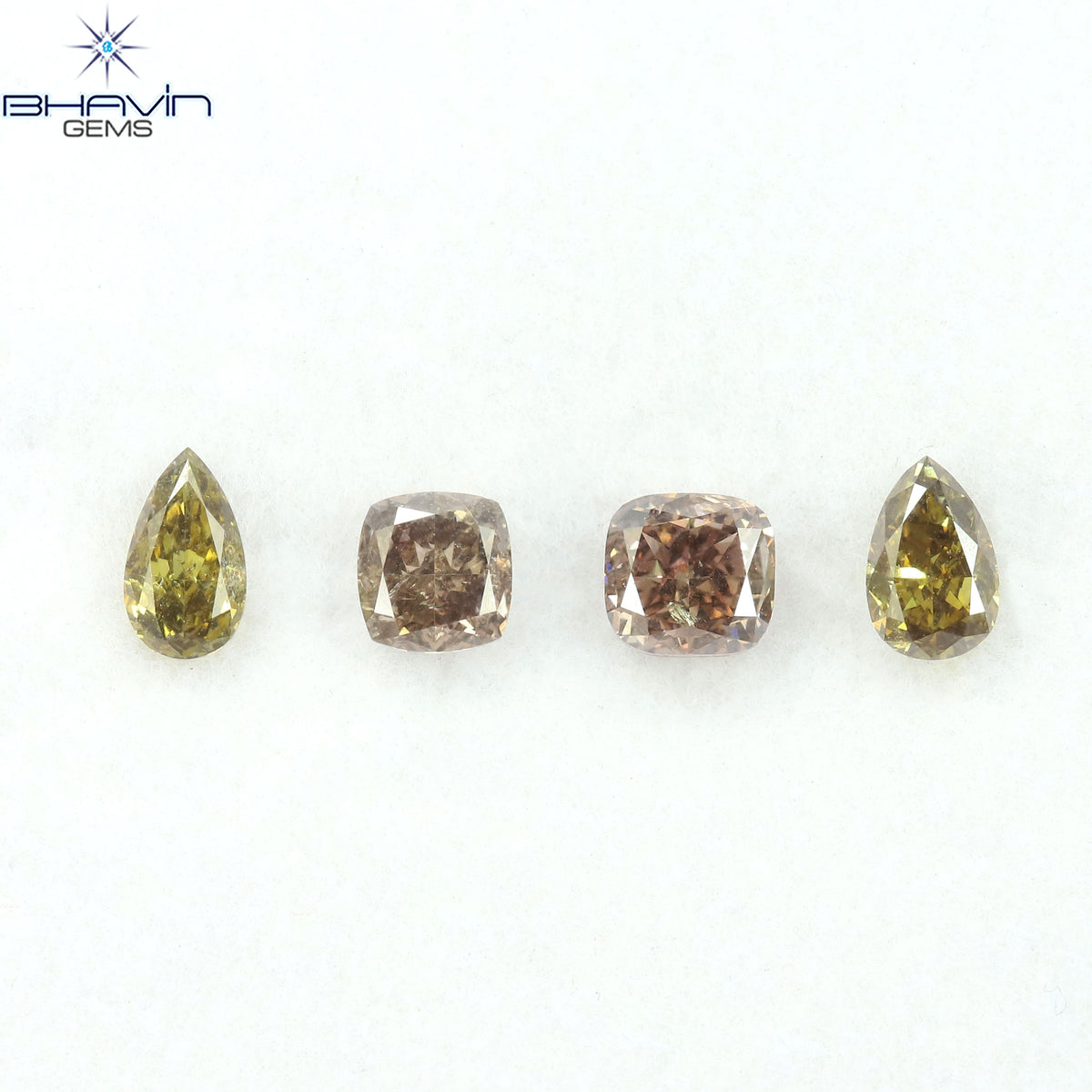 1.54 CT/4 Pcs Natural Mix Diamond Mix Fancy Color Clarity SI (5.44 MM)
