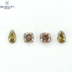 1.54 CT/4 Pcs Natural Mix Diamond Mix Fancy Color Clarity SI (5.44 MM)