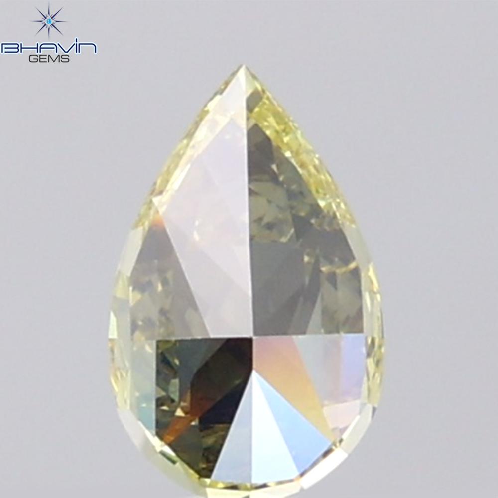 GIA Certified 1.13 CT Natural Pear Diamond Fancy Yellow Color Clarity VS1 (8.42 MM)