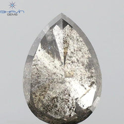 0.85 CT Pear Shape Natural Loose Diamond Salt And Pepper Color I3 Clarity (6.84 MM)