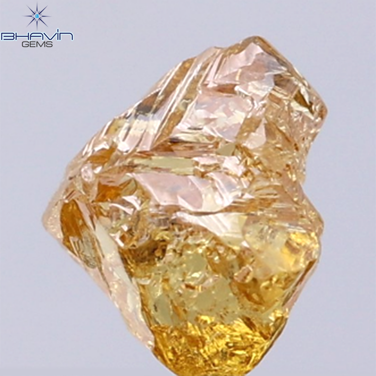 1.41 CT Natural Rough Diamond Orange Color Clarity SI (7.43 MM)