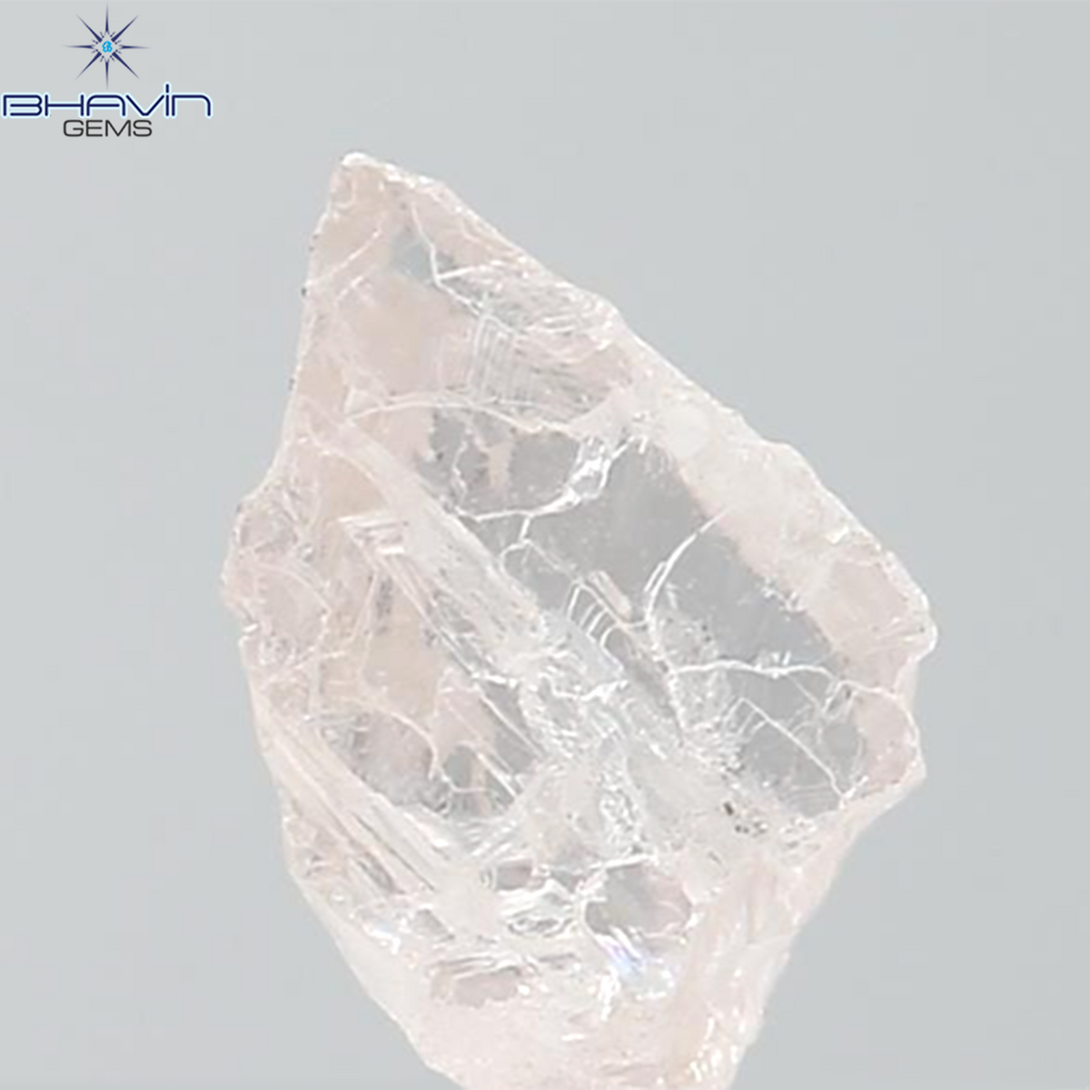 0.77 CT Natural Rough Diamond Pink Color Clarity VS (7.41 MM)