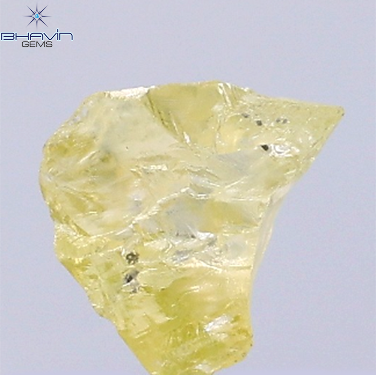 0.46 CT Natural Rough Diamond Parrot Green Color Clarity VS (6.10 MM)