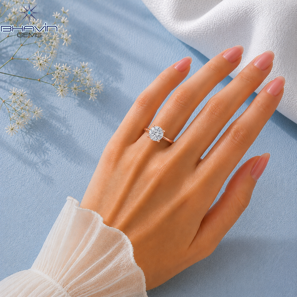 Cushion Cut Solitaire Engagement Ring with Petite Claw Prongs in Rose Gold