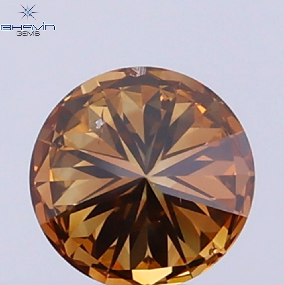 0.24 CT Natural Round Diamond Cognac Color Clarity SI (4.05 MM)