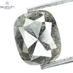 0.87 CT Cushion Shape Natural Diamond Salt And Papper Color I3 Clarity (7.38 MM)