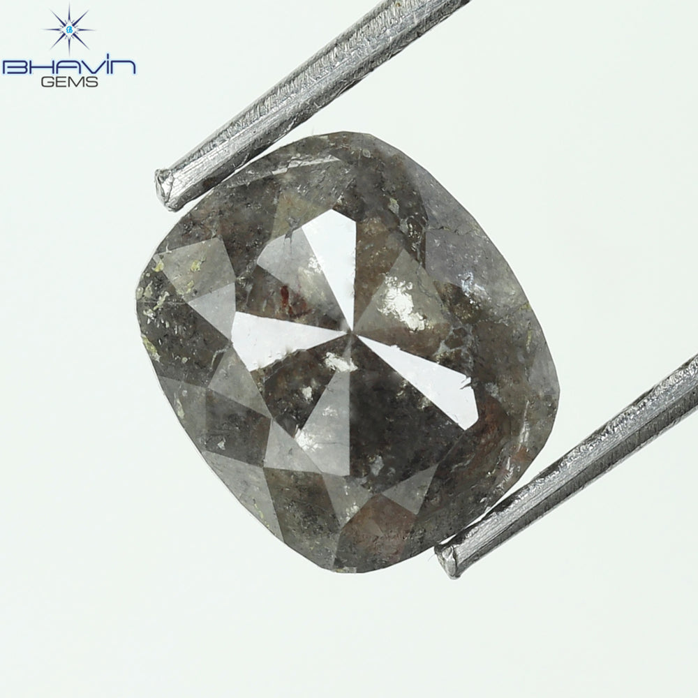 0.83 CT Cushion Shape Natural Diamond Salt And Pepper Color I3 Clarity (6.58 MM)