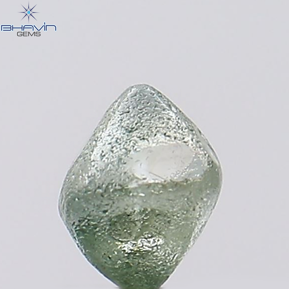 0.65 CT Natural Rough Diamond Enhanced Greenish Blue Color Clarity SI1 (4.26 MM)