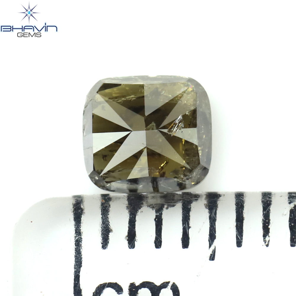0.59 CT Cushion Diamond Natural Loose Diamond Brown Color I3 Clarity (4.81 MM)