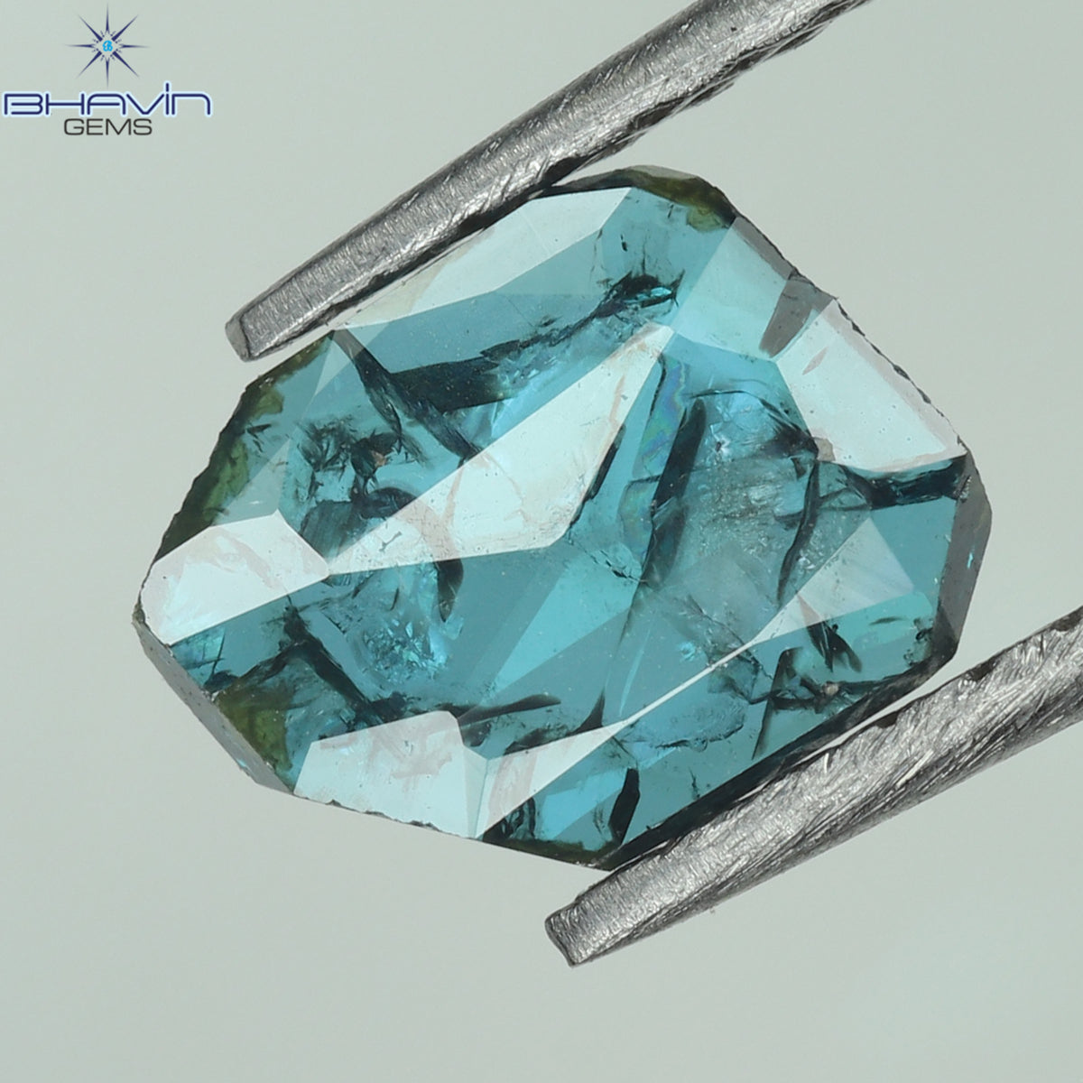 0.47 CT Natural Uncut Diamond Enhanced Blue Color Clarity I3 (6.33 MM)