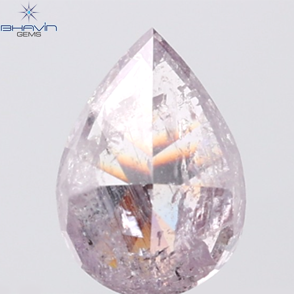 GIA Certified 2.35 CT Pear Diamond Natural Brownish Purplish Pink Color (10.14 MM)