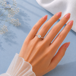 Round Diamond Solitaire Engagement Ring with Modern Crossover Setting