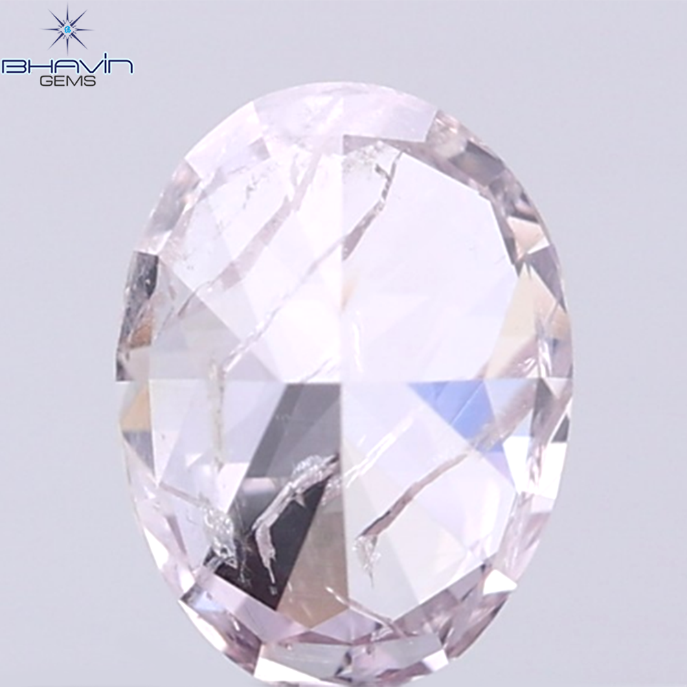 GIA Certified 0.55 CT Oval Shape Natural Diamond Brownish Pink Color I3 Clarity (5.69 MM)