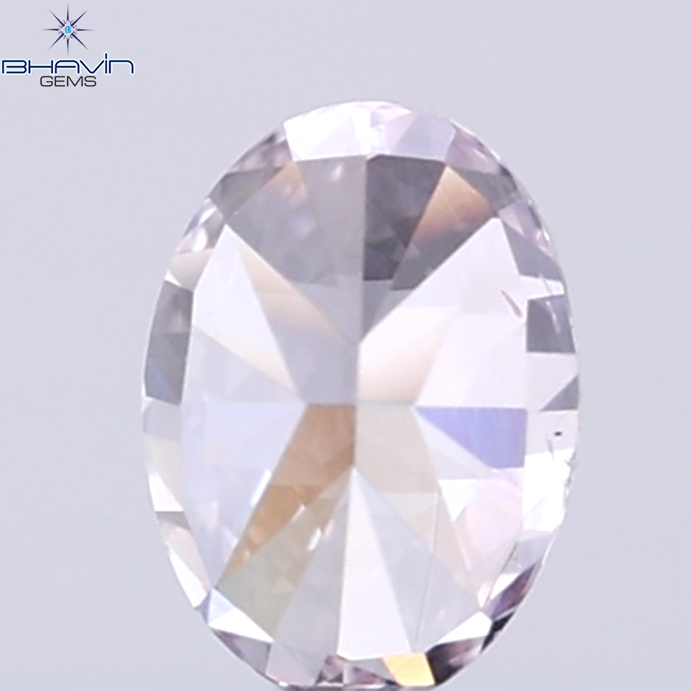 GIA Certified 0.26 CT Oval Shape Natural Diamond Purplish Pink Color SI2 Clarity (4.52 MM)